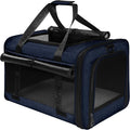 Top Loading Medium Cat Carrier with Private Curtain, Soft-Sided Small Pet Travel Crate Veterinarian, Teacup Poodle Dog Kennel Bag Suitcase Luggage Sleeve, 18x11x11 Inch Navy