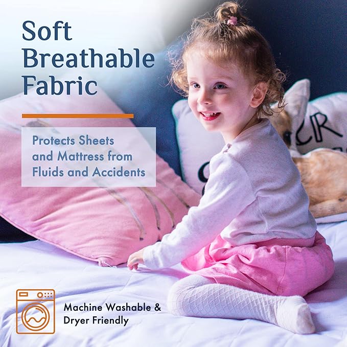 Washable Incontinence Bed Pads 36" x 37" (2 Pack) – Soft, Absorbent & Waterproof Mattress Protector with Tuck-in Sides – Reusable Twin Pads for Kids, Adults, Seniors & Hospital Beds