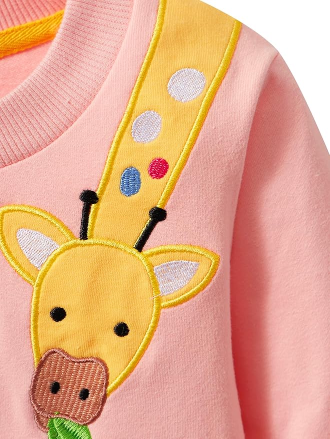 Toddler Baby Girls Cotton Sweater, Long Sleeve Crewneck Sweatshirt Pullover Kids Warm Clothing for Fall Winter