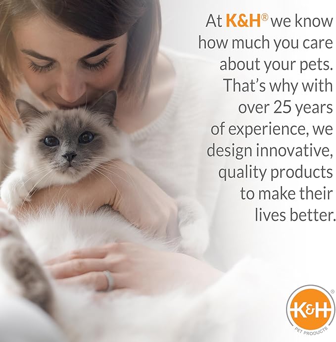 K&H Pet Products Self-Warming Cat Bed Pad,Self Heating Pad for Outdoor Cat Houses,Warming Mat for Indoor Pet Beds&Furniture,Reversible Blanket,Machine Washable-Small 21 X 17in Gray/Black,(Pack of 6)