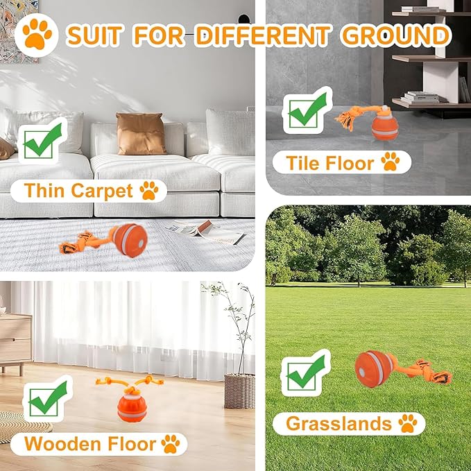 2Paks Interactive Dog Toys，Peppy Pet Ball for Dogs，Motion Activate Rolling Ball for Puppy/Medium Dogs，Active Rolling Dog Bal l Wicked Bal l for Daily Training, Dog Toys to Keep Them Busy(Blue&orange)