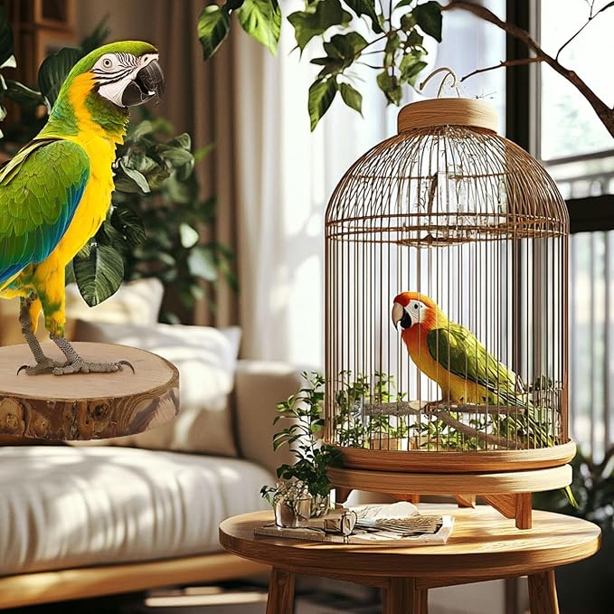 8 PCS Natural Bird Perch Set - Apple Wood Platforms & Hardwood Branches for Parakeets, Cockatiels, Lovebirds - Natural Cage Accessories, Gym Playstand & Chewing Toys for Small Birds