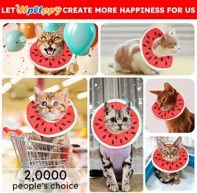 Cat Cone Collar Soft, Waterproof Cat Recovery Collar for Wound Healing Cute Donut Adjustable Kitten Cones to Stop Licking Comfortable NEC Elizabethan Collars for Cats Kittens After Surgery