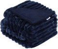 Waterproof Dog Blanket, Soft Fleece Blanket for Couch Protector, Reversible Pet Blankets Furniture Protector Cover for Small Medium Large Dogs Cats (Navy, 50"x60")