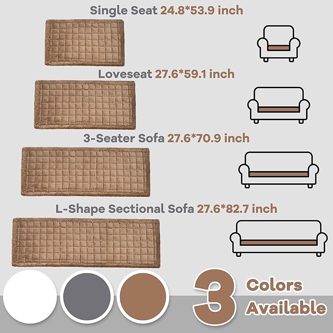 Washable Dog Couch Cover Protector, Non Slip Dog Bed Mat Machine Washable Large Blanket for Dogs, Pet Couches Covers for Sofa (Coffee, 27.6 * 82.7 '')