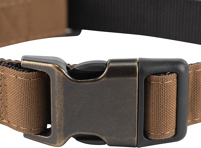 Carhartt Nylon Duck Dog Collar, Fully Adjustable Durable 2-Ply Cordura Nylon Canvas Collars for Dogs, Carhartt Brown, Large