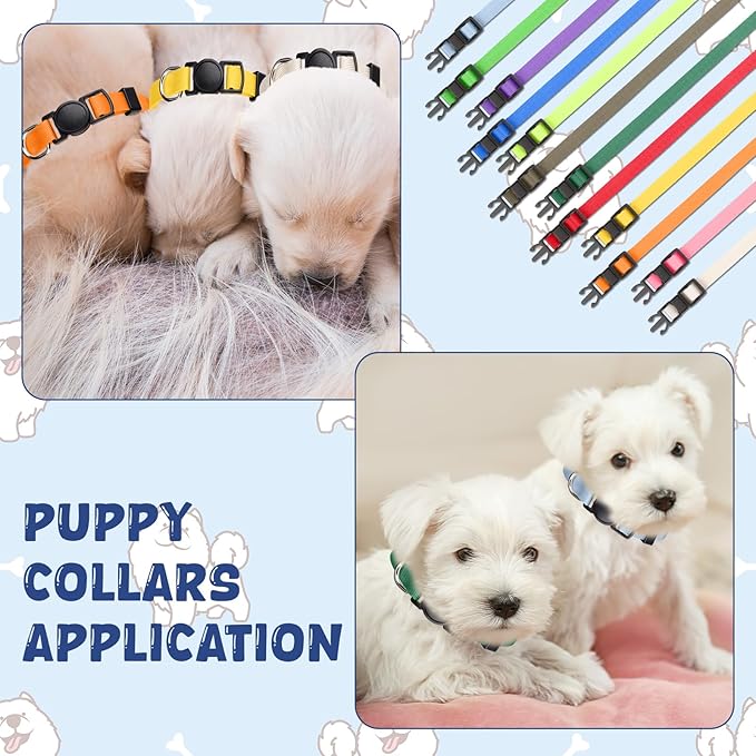 Puppy Whelping Supplies Kit Include 12 Puppy Shot Record Booklets 6 Record Keeping Charts 12 Coloured Soft Nylon Puppy Id Collars Newborn Adjustable Breakaway with 2 ID Sticker Identification Pets