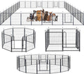 Dog Playpen,Portable Outdoor Dog Fence, Dog Playpen for Large/Medium/Small Dogs, Dog Fences for The Yard,with Doors Foldable Metal (32 inch, 32 Panels)