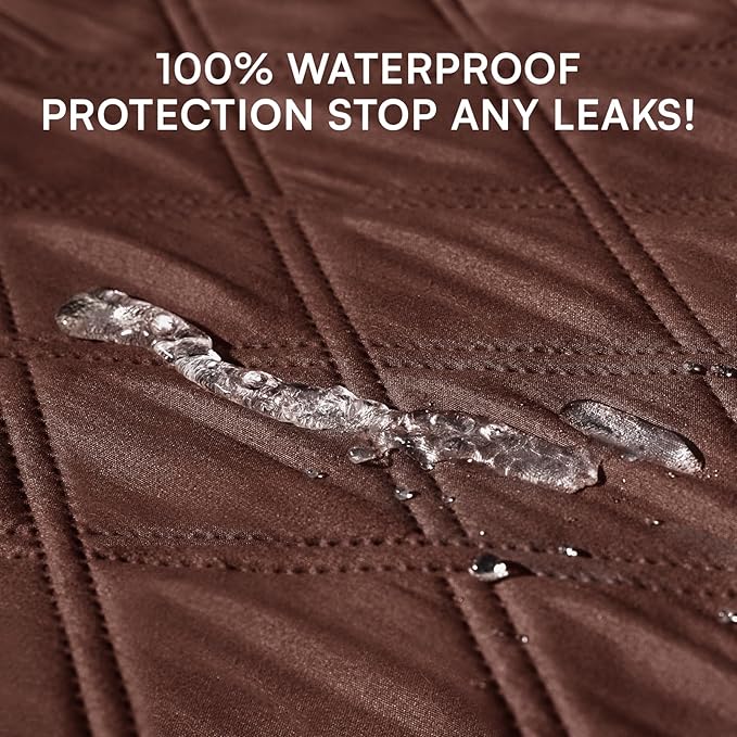 Luciphia 100% Waterproof Couch Cover Blanket for Dogs Anti-Slip Pet Couch Protector Sofa Mat Puppy Cat Blanket with Non-Slip Bottom, Coffee Brown, 30x70 Inch
