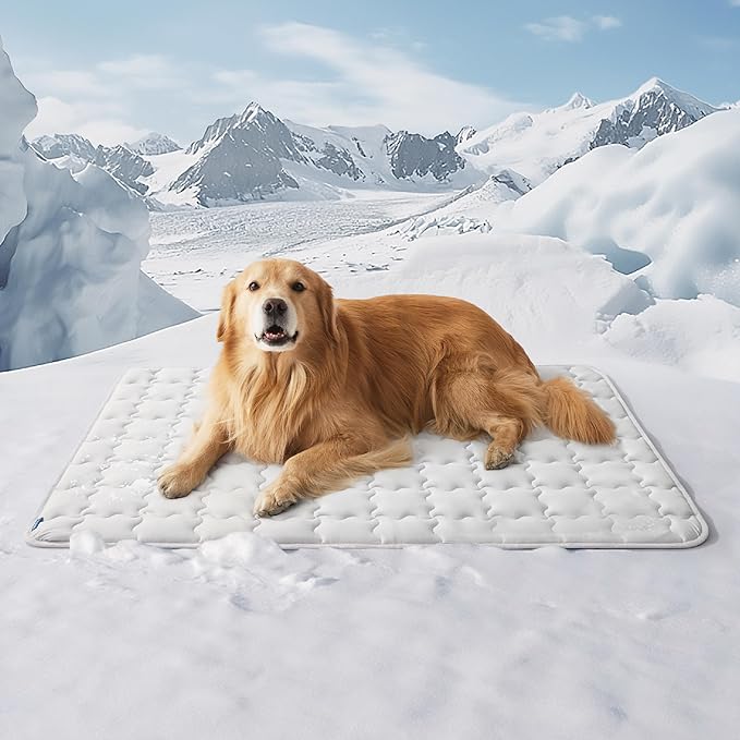 Bedsure Cooling Mat for Large Dogs – 48x30 Thin Washable Cooling Pet Pad for Puppy, QMAX>0.5, XXL Portable Kennel Puppy Bed for Summer, Non-Slip Summer Crate Pad for Big Dog Up to 100 lbs