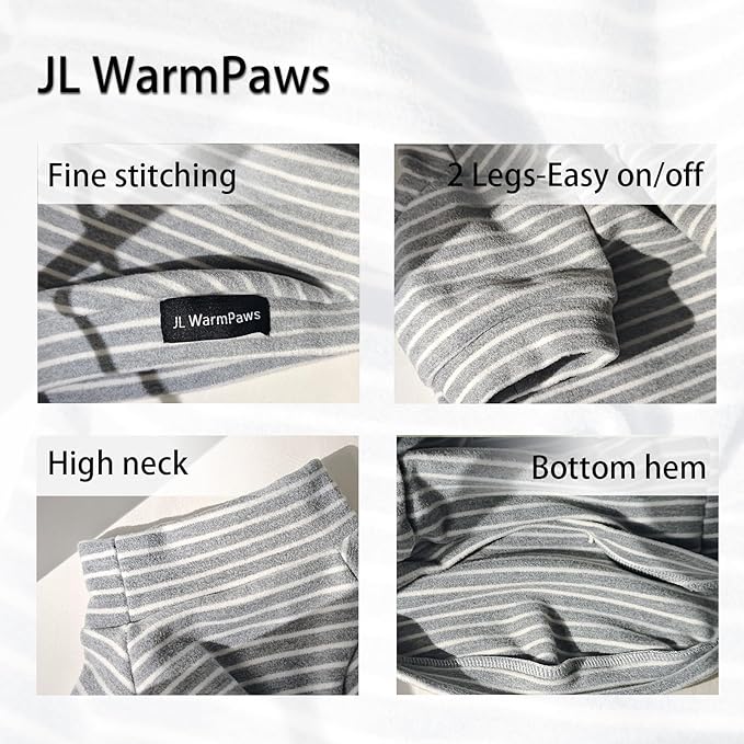 Fleece Sphynx Cat Clothes Soft Hairless Cat Clothes Pullover Cat Sweater for Chihuahua All Season Light and Warm Kitten Cloth for Cats Only Puppy Clothes Small Dog Sweater (Gray Striped, Medium)