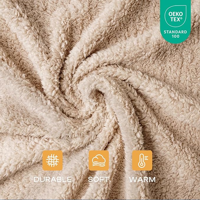 1 Pack 3 Calming Blankets Fluffy Premium Fleece Pet Blanket Soft Sherpa Throw for Dog Puppy Cat Beige/Black/Grey Small (23" x16'')