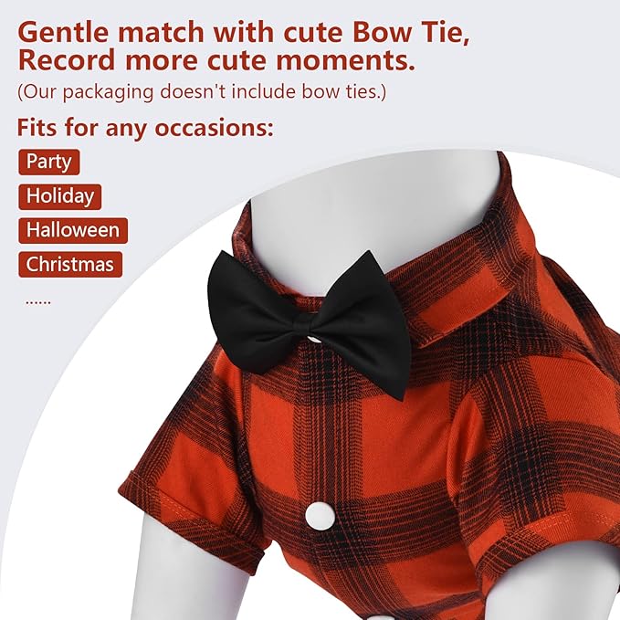 Koneseve Dog Shirt Plaid Dog Clothes for Small Dogs Boy Girl Cat Clothes Soft Puppy Outfit Adorable Pet T-Shirts Kitten Grid Costume Apparel Thanksgiving Christmas Clothing (Red#1; XL/Extra Large)