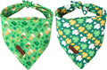 ARING PET St Patrick's Dog Bandana 2 Pack-Cute Green Clovers Dog Bandanas, Reversible Shamrock Dogs Triangle Bibs Trefoil Pet Scarf for Dogs and Cats
