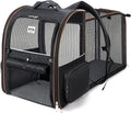 Lekebobor Large Cat Backpack Carrier Expandable Pet Carrier Backpack for Small Dogs Medium Cats Fit Up to 18 Lbs, Dog Backpack Carrier, Foldable Puppy Backpack Carrier for Travel, Black