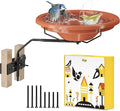 iBorn Bird Bath for Outside,Fence Mounted Bird Baths 12in,BPA-Free Bowl,360°Swivel & Adjustable Height Bracket,Detachable Bird Bath for Fence Railing, Pack of 1