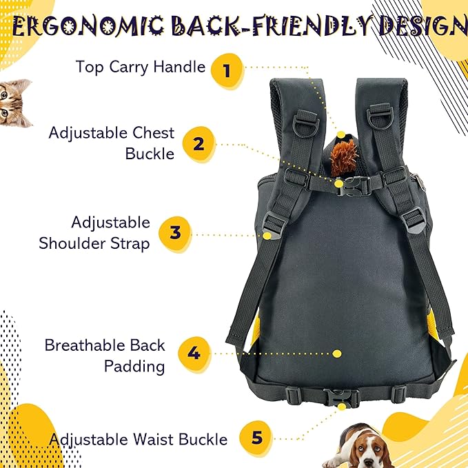 MORIK Lion's Den: Pet Backpack Carrier for Small Dogs and Cats Under 20 lbs. with Good Ventilation, Washable Mat, and Safety Strap, Ideal for Travel, Hiking, and Everyday Adventures (Large)