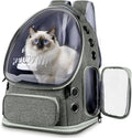 Pawstrip Cat Backpack Carrier with Large Space Bubble Window, Airline Approved Breathable Pet Carrier for Small Dogs Cats up to 15lbs, Foldable for Travel Hiking & Outdoor Use