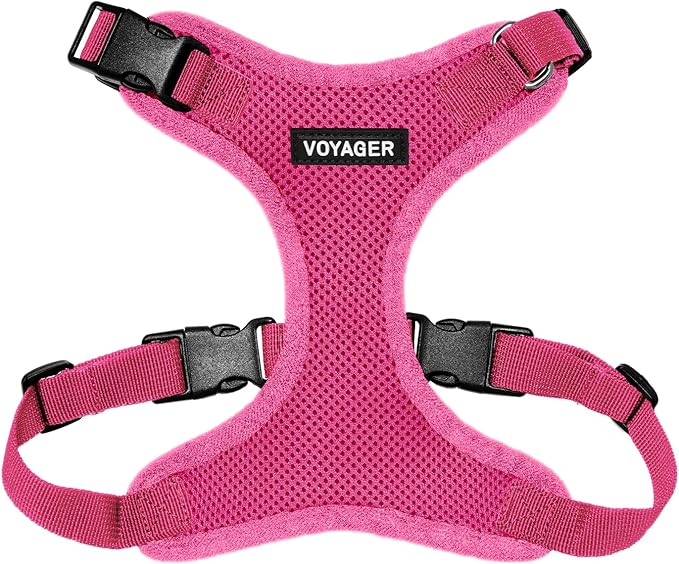 Voyager Step-in Pet Harness - All Weather Mesh, Adjustable Step in Harness for Cats and Dogs by Best Pet Supplies - Fuchsia, XS