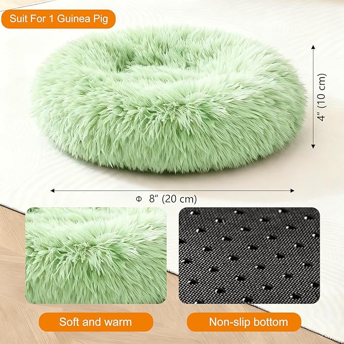 Guinea Pigs Bed Small Animal Bedding Donut-Shaped Burrowing Pet Bed Soft and Warm Hideaway with Spandex and Fleece Bottoms Cozy Carrier, Cage Accessories