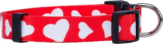 Native Pup Valentine’s Dog Collar- Valentines Day Pet Collars- Valentine Girly Hearts- Pink Red Heart- Cute Boy Girl Puppy Gift- Adjustable for Small, Medium, Large Breeds (Red Heart, Large)