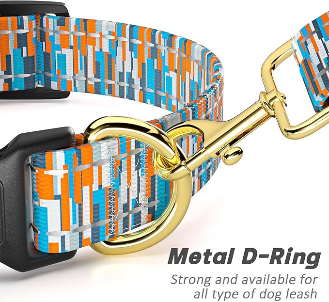 Reflective Dog Collar for Extra Small Dogs, Cute Boho Adjustable Heavy-Duty Nylon Puppy Collar for Boy and Girl Female, Soft Pet Accessories with Quick Release Buckle, Colorful Spliced