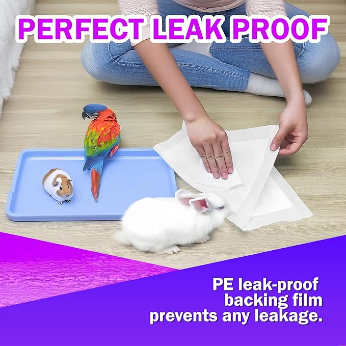 HA SHI Absorbent Bird Cage Liner - 27.9 x 16.1 Inches, 50 Pads, Disposable, Durable 5-Layer, Leak-Proof, Quick-Drying, Odor-Free for Parrots, Parakeets, Budgies, Canaries, Cockatoos