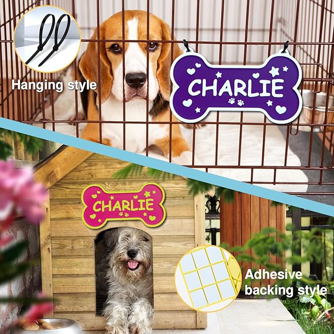 Personalized Dog Crate Sign Custom Dog Kennel Accessories Name Plate Doghouse Sign Decor