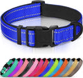 Joytale Reflective Dog Collar, Soft Neoprene Padded, Metal D-Ring, Nylon Pet Collar Adjustable for Extra Large Dogs, Royal Blue, XL