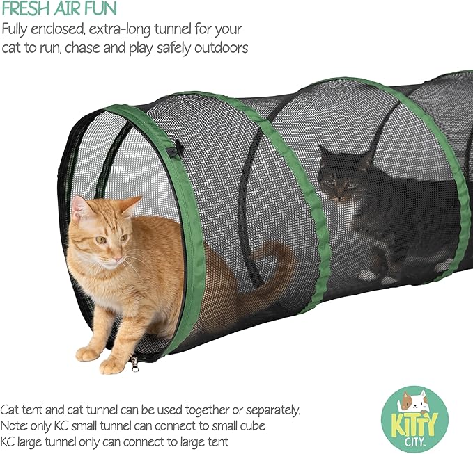 Kitty City Outdoor Catio Furniture and Play Kits for Cats, 10' Tunnel/Large