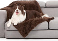 gogobunny Waterproof Dog Blanket for Couch & Furniture Protection - Super Soft Reversible Throw for Large Dogs & Cats, Calming Washable Fur & Sherpa Pet Blanket (40x50 Inch, Chocolate)