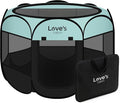 Love's cabin Pet Puppy Dog Playpen, Medium Dog Tent Crates Cage Indoor/Outdoor, Portable Playpen for Cat, Foldable Pop Up Dog Kennel Playpen with Carring Case, Removable Zipper Top, Green