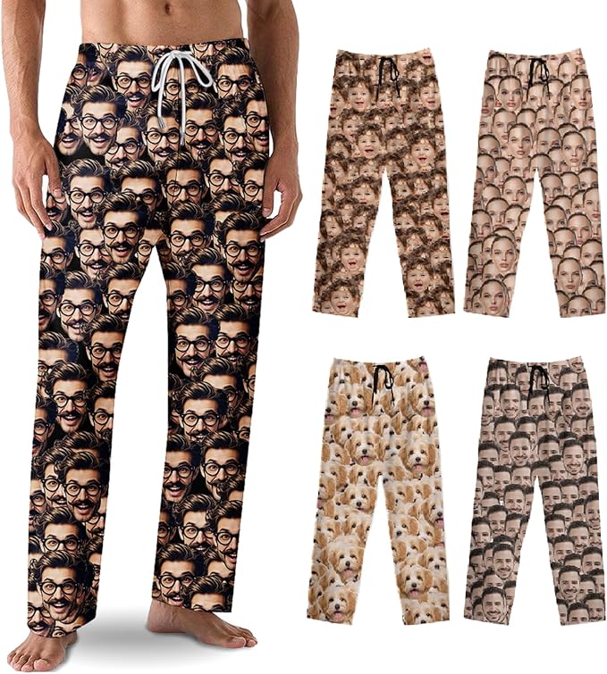 Custom Pajama Pants with Face customized PJ Pants Christmas Valentine gifts for Men Women