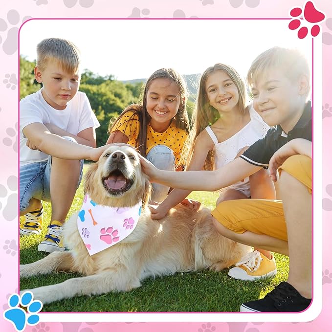 Abbylike 50 Pcs Paw Print Dog Bandanas Bulk Cute Footprint Bandanas for Dogs Triangle Kerchief Bib Scarf for Pets Halloween Party Costume Photo Props Daily Accessories Pet Shops (25.6 x 17.7 x 17.7)