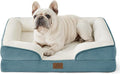 Bedsure Orthopedic Dog Bed Medium Size Dogs - Washable Medium Dog Cat Bed Waterproof, Comfort Pet Couch Sofa with Washable Removable Cover, Pets Bed with Nonskid Bottom, Dune Haze Blue, 28"
