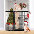 41" Tall Safety Pet Gate,Adjustable 29.92"-57.48" Wide,No Drilling Pressure Mount Kit,Auto Close Cat Gate Suitable for Stairs,Doorways,Black (Black, 29.92"-57.48" W)