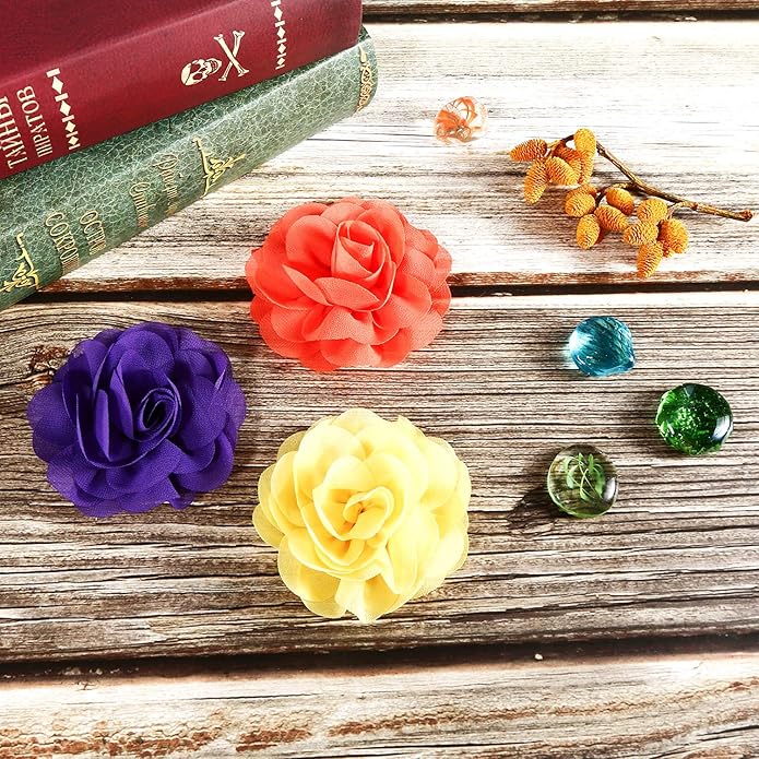 Leinuosen 14 Pcs Flower for Dog Collar Pet Collar Flowers Charms Multi Color Bow Tie for Cat Puppy Dog Grooming Accessories