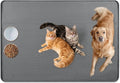 Cat Food Mat, 57" x 40" Extra Large Silicone Pet Feeding Mat with Raised Edge Pet Placemat for Food and Water Bowl Non-Slip, Easy to Clean, Floor Protection (Dark Grey)