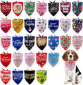 30 Pcs Christmas Happy New Year Dog Bandanas Bulk for Dogs Stitch Dog Bandanas Party Grooming M