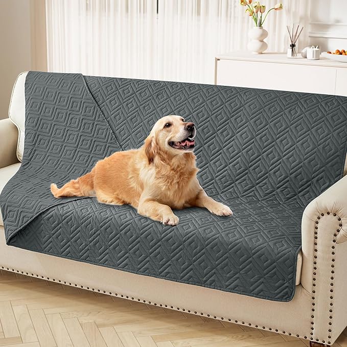 hyha Waterproof Dog Blanket, Soft Dog Bed Cover Pet Blankets, Waterproof Sofa Couch Cover for Dogs Washable, Reversible Pet Couch Covers for Sofa Furniture (52x82 Inch, Dark Grey/Dark Grey)