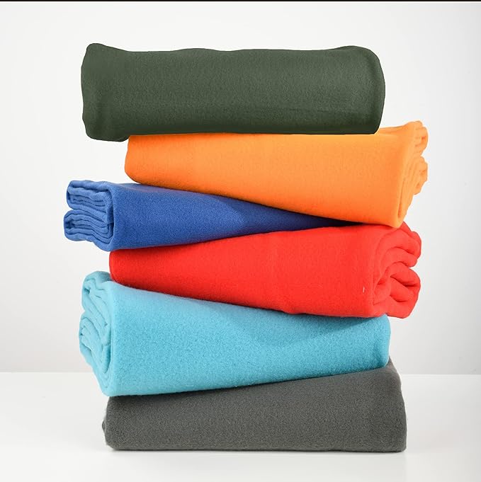 Fleece Throw Blankets Bulk Fleece Blankets Solid Wholesale Lightweight Warm Soft for Pet Bed Sofa Couch Office Wedding Gifts Travel Seasons (Assorted #8,Pack of 6-50x60 Inches)