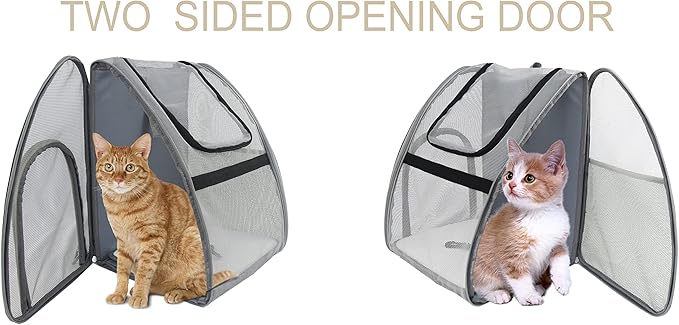Pet Carrier Backpack, Ventilated and Breathable for Cats Dogs, Collapsible Designed for Travel, Hiking & Outdoor Use Black