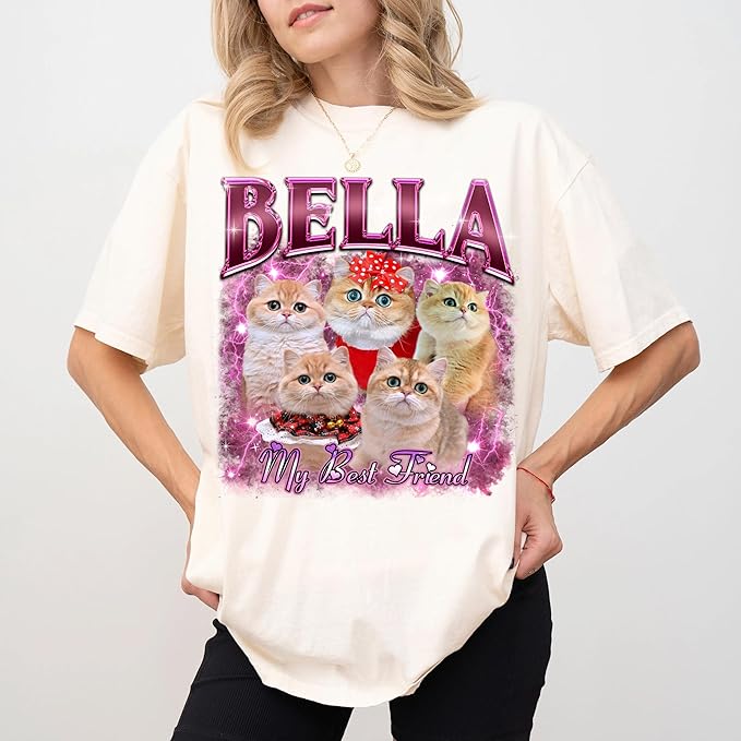JIX & JOKY Custom Your Own Bootleg Rap Shirts with Dog Faces Custom Pet Shirt for Men Graphic Tshirt Gift Idea for Pet Lovers