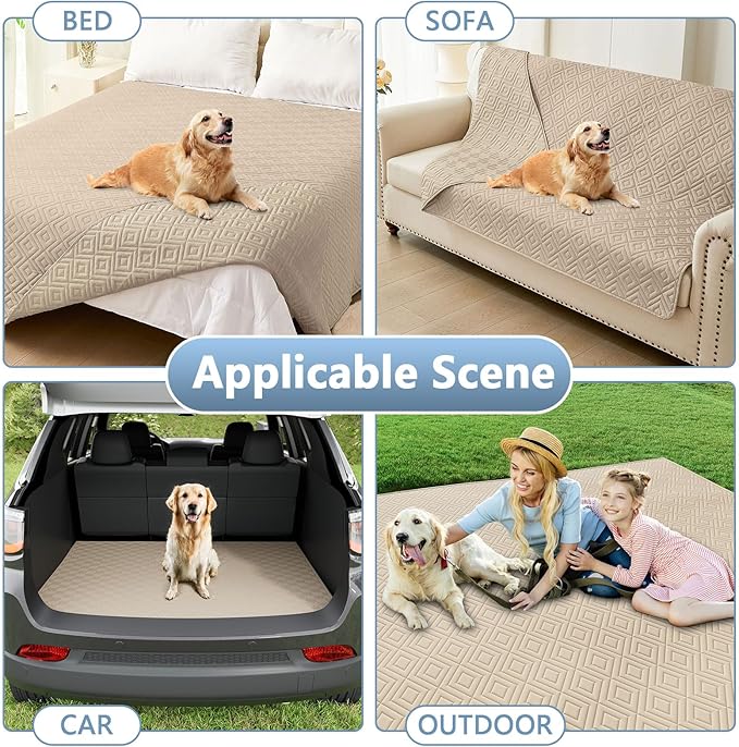 hyha Waterproof Dog Blanket, Soft Dog Bed Cover Pet Blankets, Waterproof Sofa Couch Cover for Dogs Washable, Reversible Pet Couch Covers for Sofa Furniture (40x80 Inch, Taupe/Taupe)