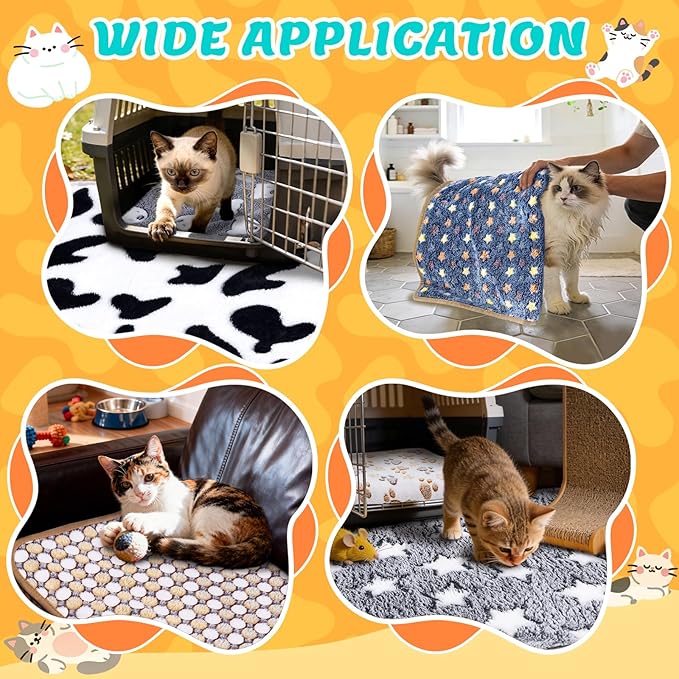 6 Pcs Guinea Pig Blankets Bedding Small Animal Cage Liners Sleep Mat Absorbent Reusable Pet Pee Bedding Pad Cover for Hamster Ferret Chinchilla Rabbit Hedgehog (14 x 28 Inch)