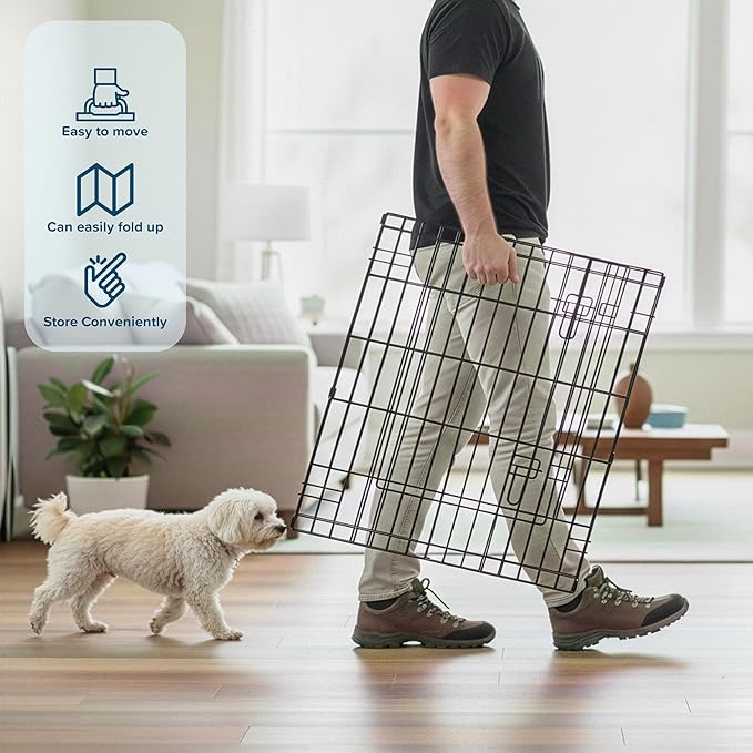Puppy Playpen - Foldable Metal Exercise Enclosure with Eight 24-Inch Panels - Indoor/Outdoor Fence for Dogs, Cats, or Small Animals by PETMAKER