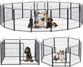 Dog Playpen Portable Outdoor Dog Fence, Dog Playpen for Large/Medium/Small Dogs, Dog Fences for The Yard with Doors Foldable Metal