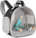 Small Bird Travel Backpack Carrier Cage with Cups, Backpack to Transport Backpack Carrier with Clamp Cups Stand Perch for Parakeet Cockatiel Budgies Vet Carry Book Bag Black