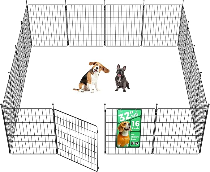 FXW MiniPaws Unleashed Dog Playpen, Expandable & Portable Design for Yard, RV Camping and Indoor Use, for Small and Medium Dogs, 32-inch 16 Panels