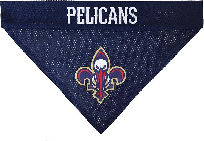 Pets First NBA Dog Bandana - New Orleans Pelicans Reversible Home & Away Sports Bandana with Premium Embroidery Team Logo, Small/Medium